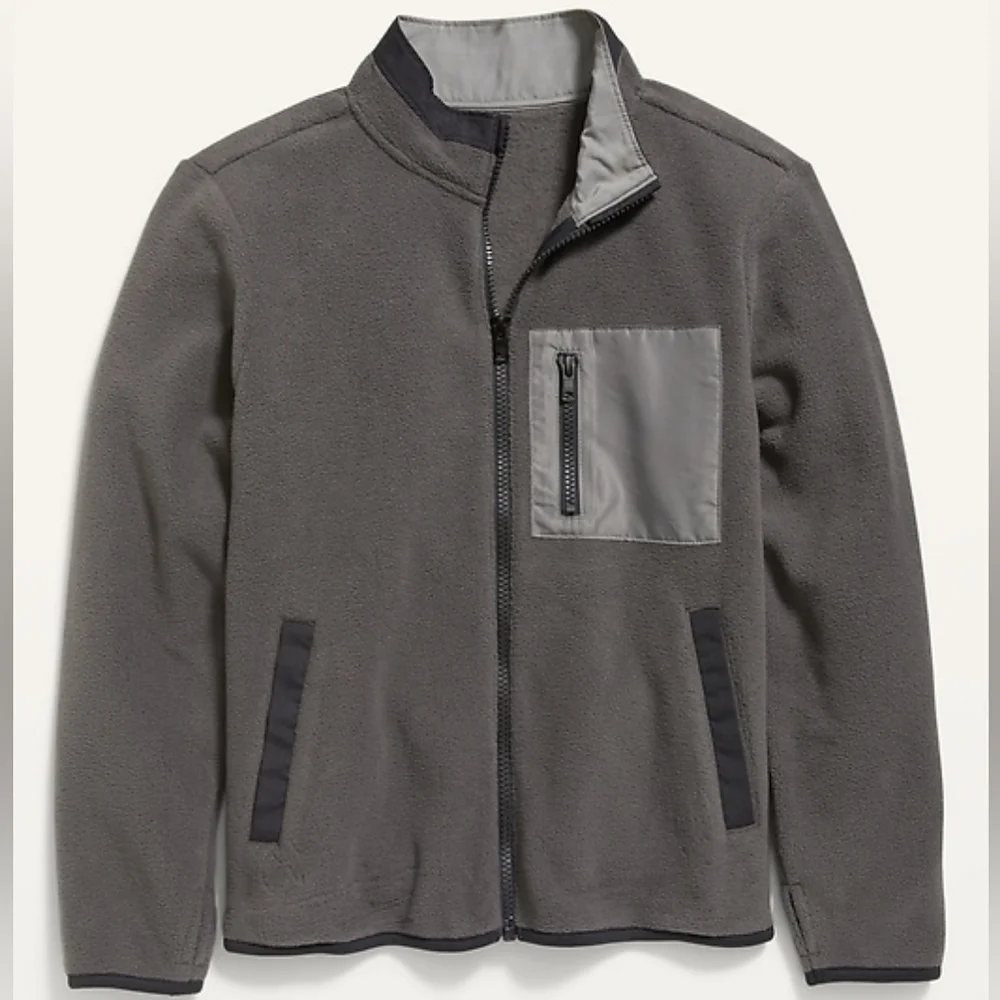 🆕️ Old Navy Boys Micro Fleece Zip Jacket in Panther